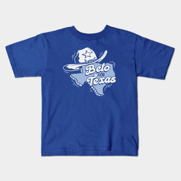 Beto for Texas // Retro Texas Cowboy Hat & State Outline Kids T-Shirt by SLAG_Creative